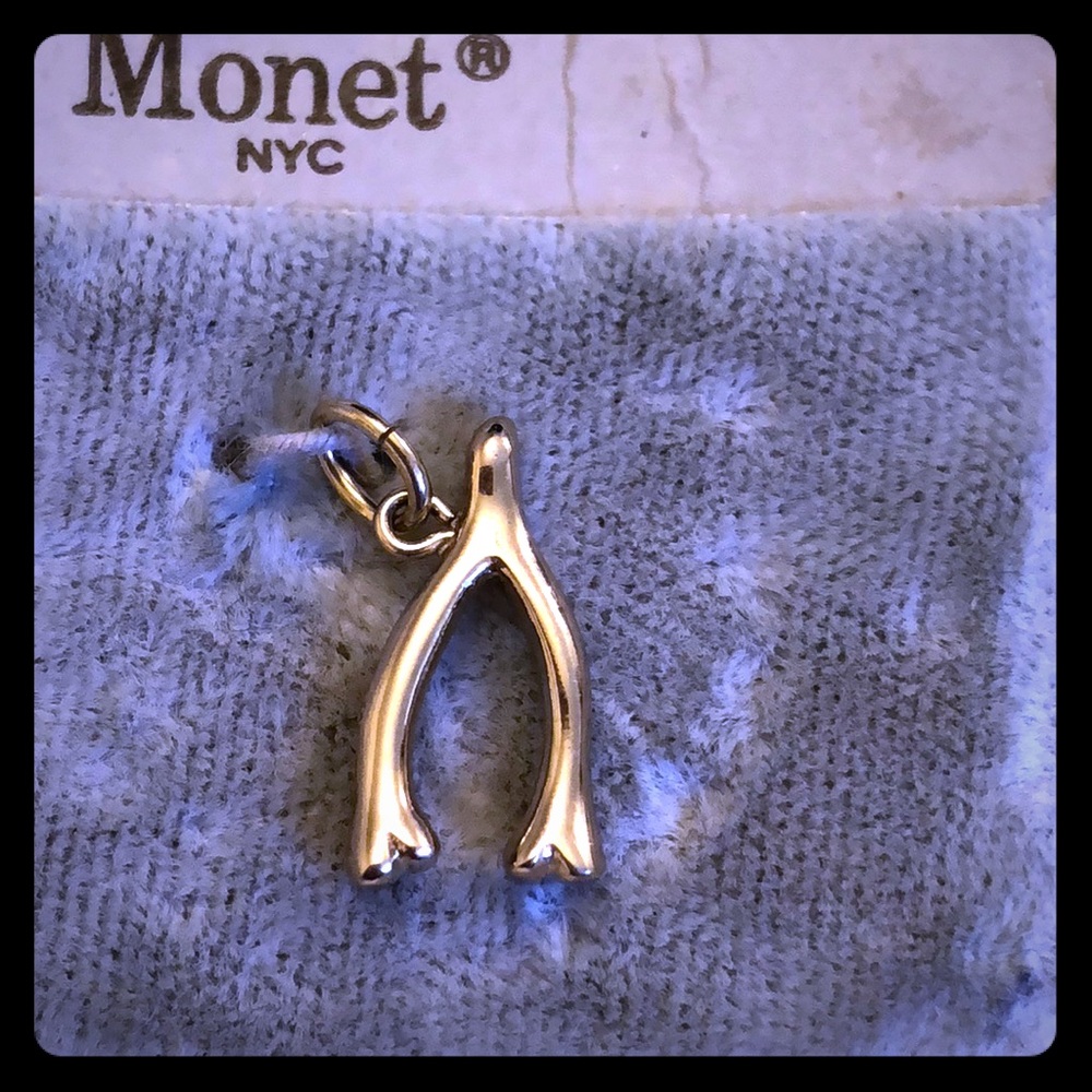 Vintage Monet NYC wishbone charm